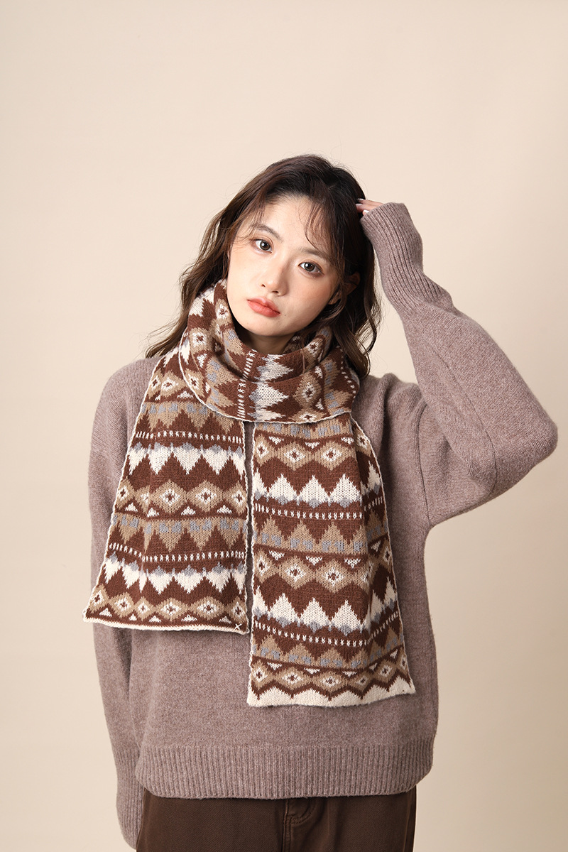 Sciarpa femminile in lana boema ispessita migliorata, stile etnico Xizang, sciarpa autunnale e invernale_voghion.com