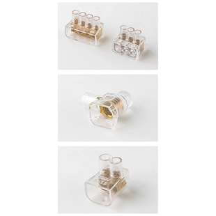 Jinghong PC terminal transparent pure copper closed terminal double hole crimping cap 2-bit terminal Australia cross-border