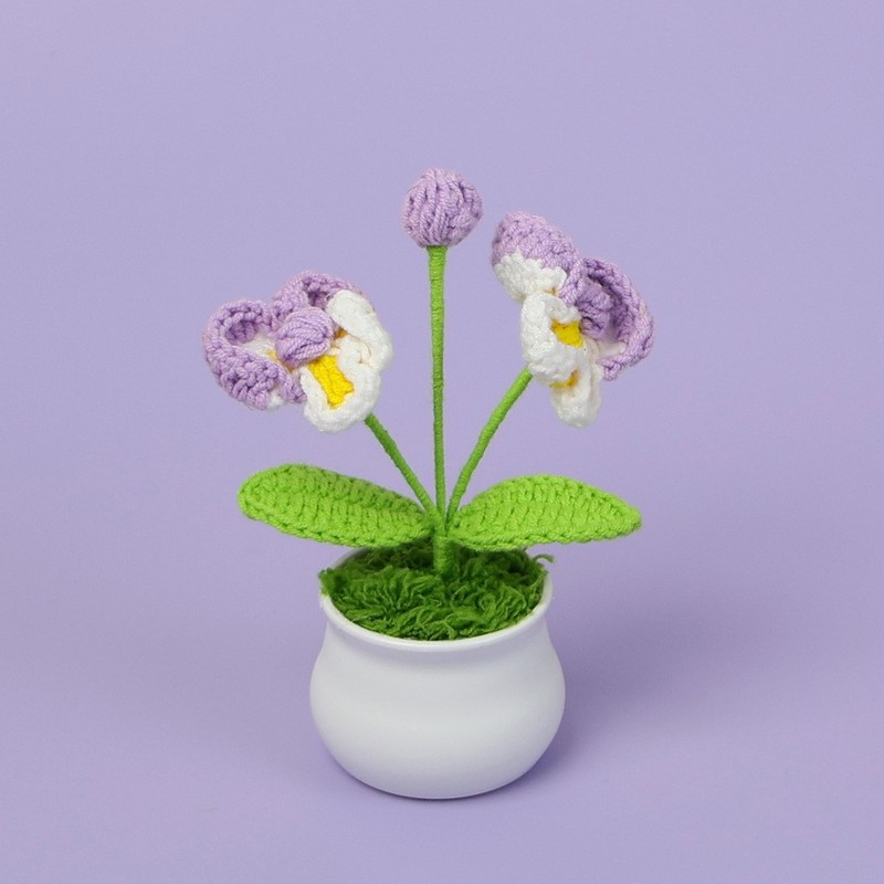 完成したウールひまわり鉢植えスズラン造花チューリップデスクトップ装飾品バレンタインデー教師クラスメートギフト|undefined