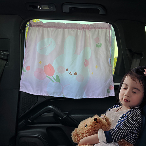 Car sunshade, internet celebrity tulip bear car insulated sunshade, summer universal car curtain