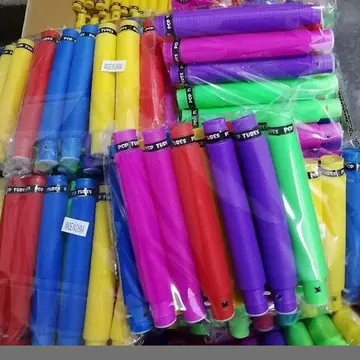 DIY telescopic tube toy plastic LED light color water pipe decompression vent children's educational toy pulling tube party - ShopShipShake