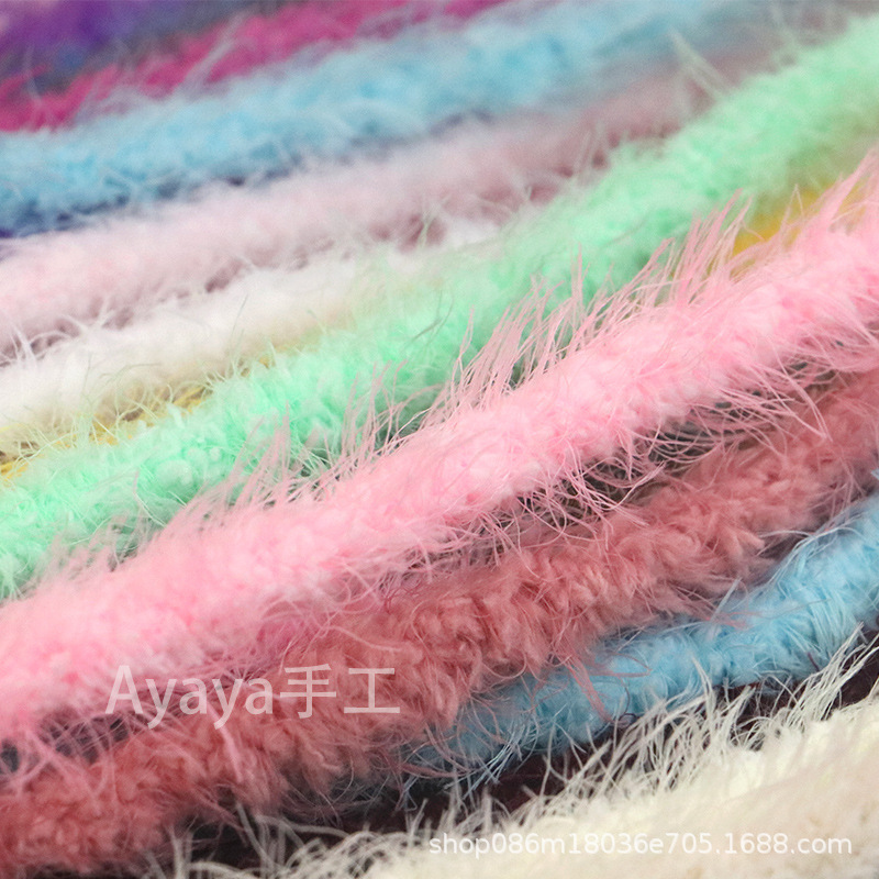 Suministro directo de fábrica 15mm de lana larga felpa trenzado palo súper grueso súper denso hecho a mano DIY pequeño perro de leche Raíz de pelo