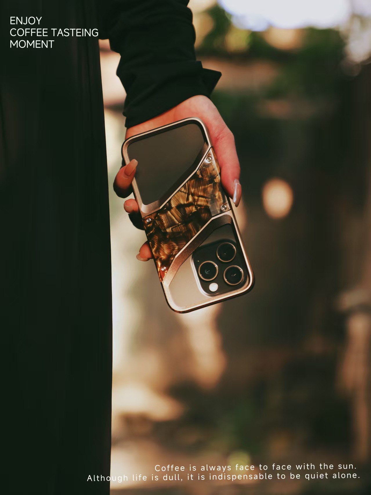 Ốp lưng iPhone 16 Pro Max hợp kim nhôm chống rơi, viền dày bảo vệ toàn diện — Hợp kim nhôm M12 + miếng cao su thân thiện với môi trường [vàng] chi tiết 19
