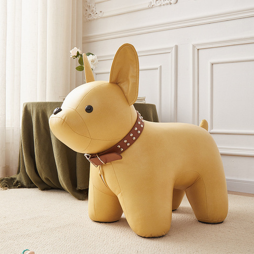 Cartoon Cute French Dog Dog Stool Children's Animal Shoe Changing Stool Internet Celebrity Living Room Light Luxury Home Door Stool