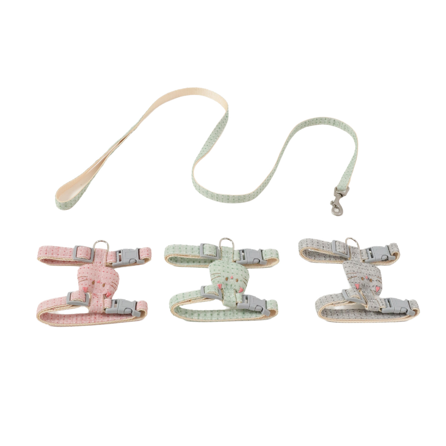 Fábrica al por mayor Hawo simple cáñamo llano punto cabeza de gato en forma de I correa de pecho hebilla cinturón de tracción suministros para mascotas