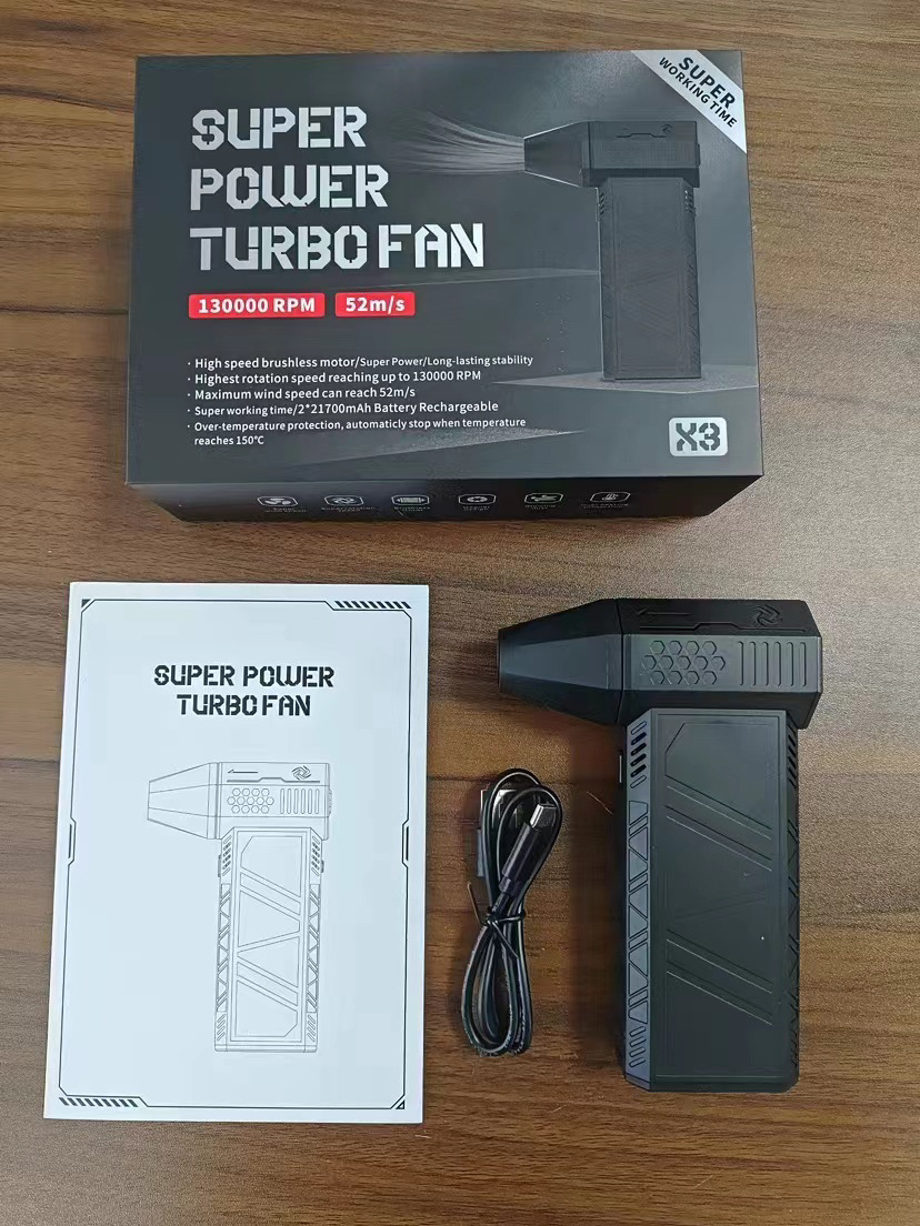 Transfronterizo bienes genuinos Hurricane Man ventilador violento 130000-turn ventilador de turbina de alta velocidad sin escobillas de mano USB ventilador al aire libre