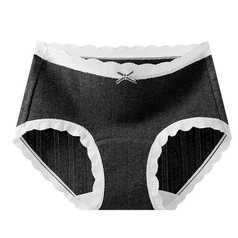 Bragas de algodón de encaje de color contrastante 10A entrepierna antibacteriana entrepierna larga sin costuras tipo A calzoncillos de algodón suave y transpirable para niñas