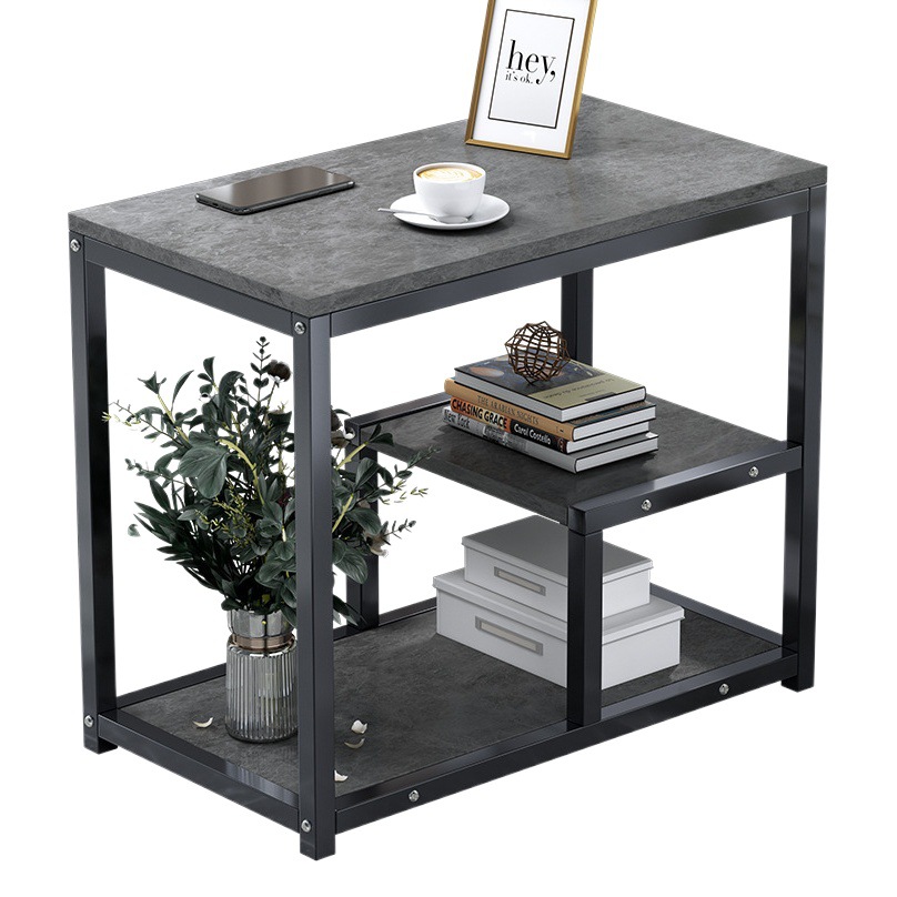 Sofá mesa de café luz gabinete lateral de lujo creativo pequeña mesa cuadrada simple estante de almacenamiento dormitorio mesa pequeña Amazon transfronteriza