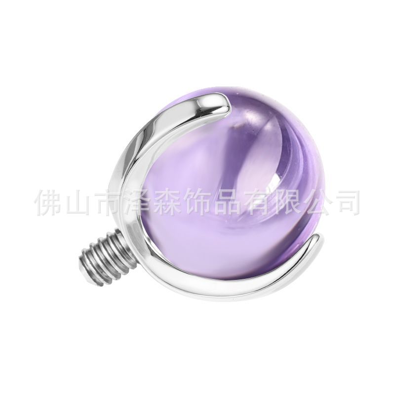 F136 Titanium Alloy Three-Claw Zircon Ball Labret Stud Lip Tongue Ear Nose Piercing Jewelry detail image 8