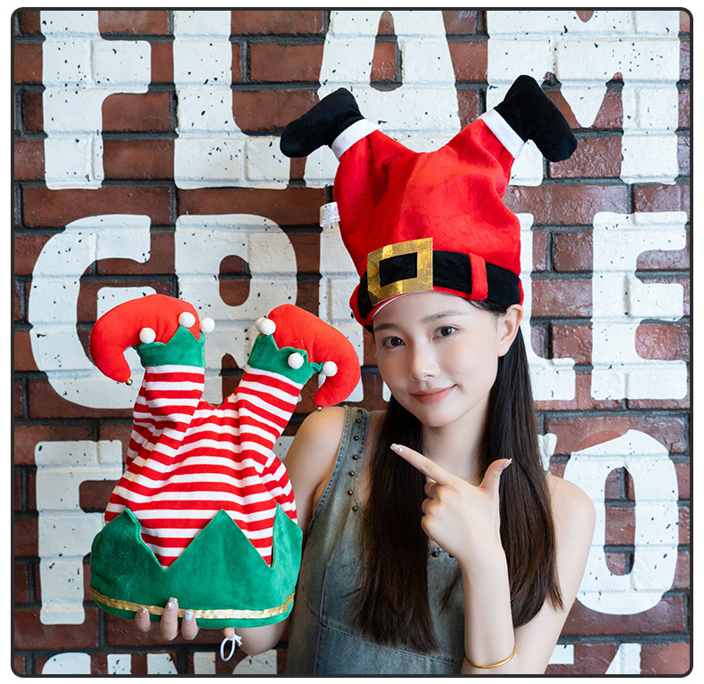 Christmas Santa hat funny sand carved chicken leg hat can move dance singing electric hat Christmas gift_voghion.com