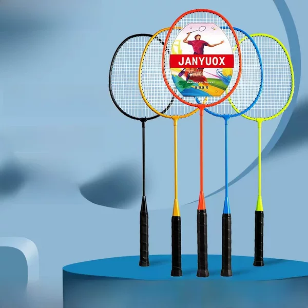 Iron Alloy Badminton Racket Double Racket Primary School Children Beginner Durable Set Factory Production Wholesale Dropshipping