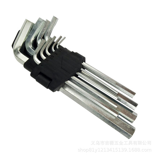 Hard steel manual hexagonal wrench set plum blossom wrench ball head 9PC flat head ball head galvanized wrench wholesale