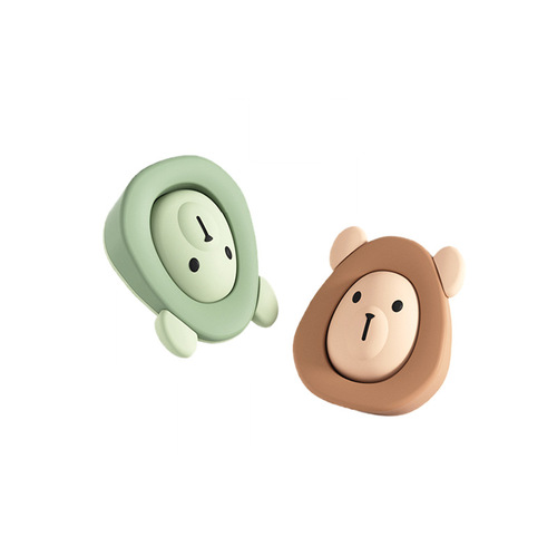 2024 New Bear Contrast Color Door Stop Children's Safety Anti-Pinch Door Stop Thickened Silicone Door Bottom Door Stopper Door Card