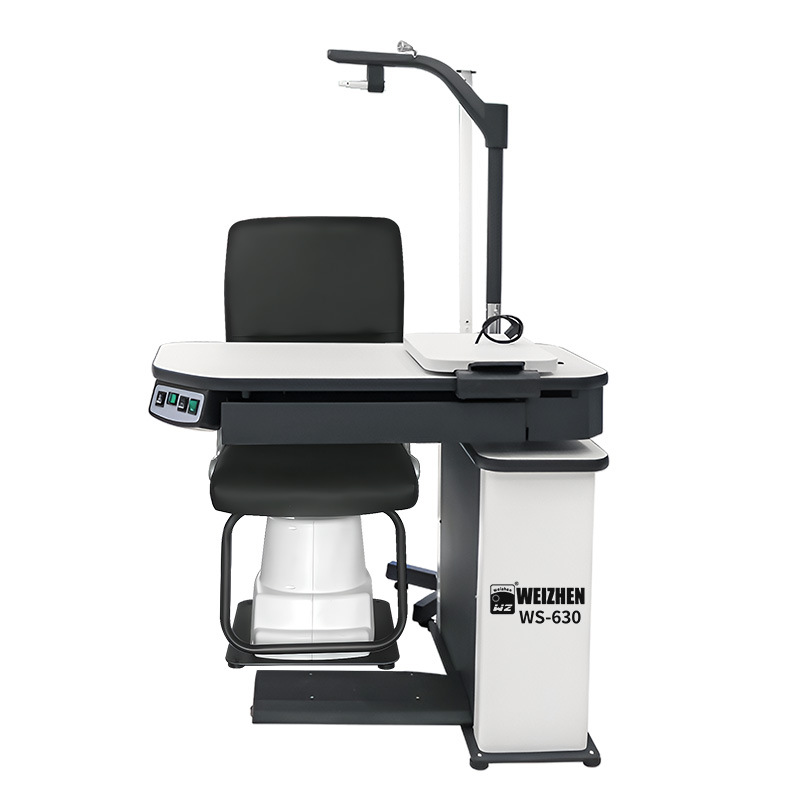 Equipo de optometría de gafas Weizhen Estación de optometría integral de WS-630 Estación de combinación de optometría de ojo de buey Brazo oscilante de elevación eléctrica