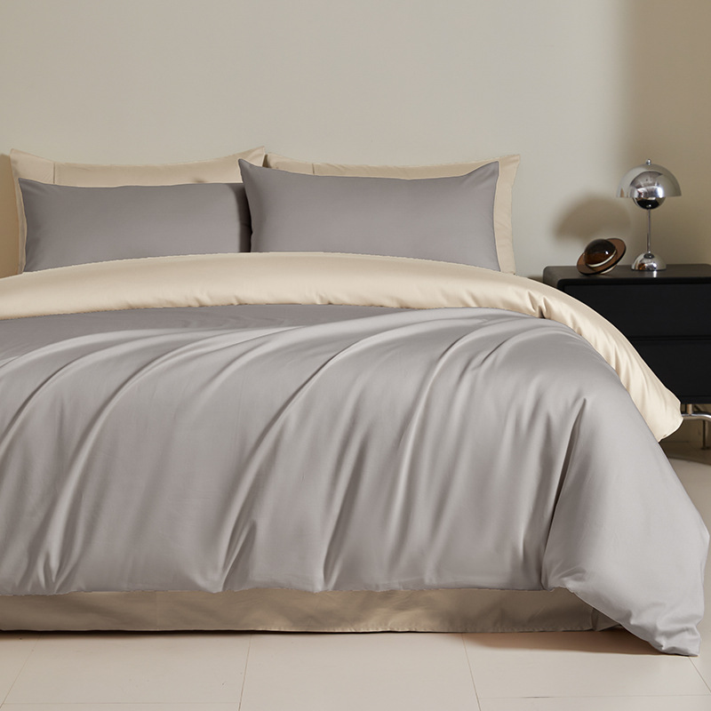 100 traje de cama de satén de algodón de fibra larga de cuatro piezas de algodón puro 2025 nuevo traje de tres piezas de funda de edredón de sábana de lujo ligero 4