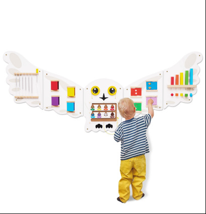 Diversión educación temprana rompecabezas jardín de infantes juegos de pared pasillo decoración de pared niños juguetes de pared de madera al por mayor