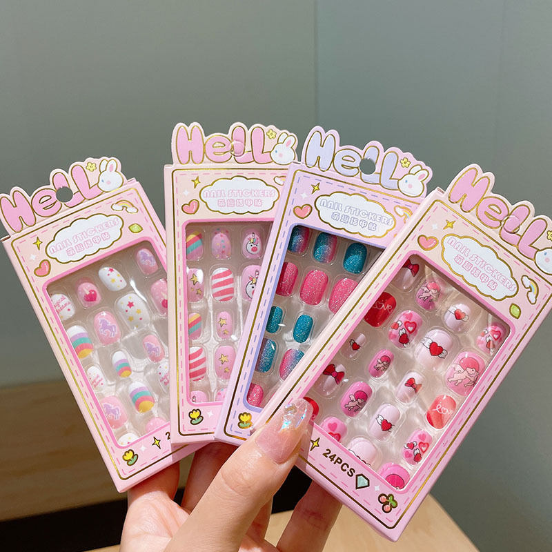 Internet Celebrity Little Girl Removable Nail Stickers Girls Self-Adhesive Cartoon Series Finger Stickers Pony Star Nail Stickers