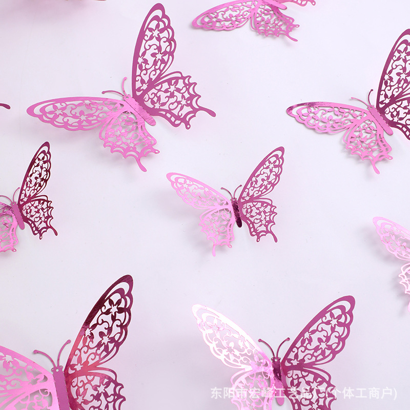 Simulación 3D estereoscópica mariposa pegatinas de pared sala de estar dormitorio decoración de fondo papel pintado decoración del hogar pegatinas creativas al por mayor