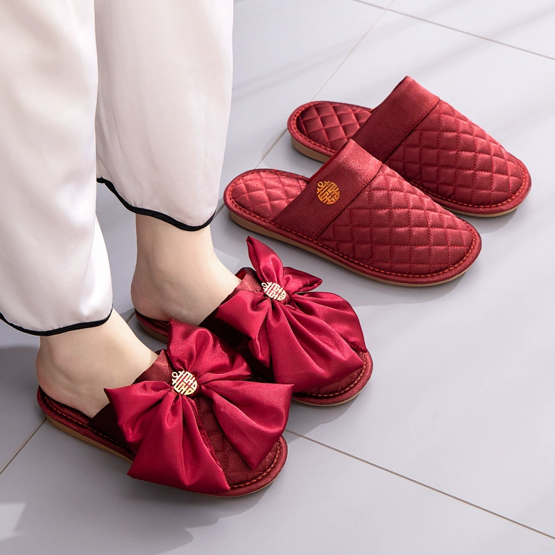 Свадебные тапочки Baotou хлопковые тапочки зимняя Свадебная домашняя обувь Красные праздничные мужские и женские Factory Direct поколение волос