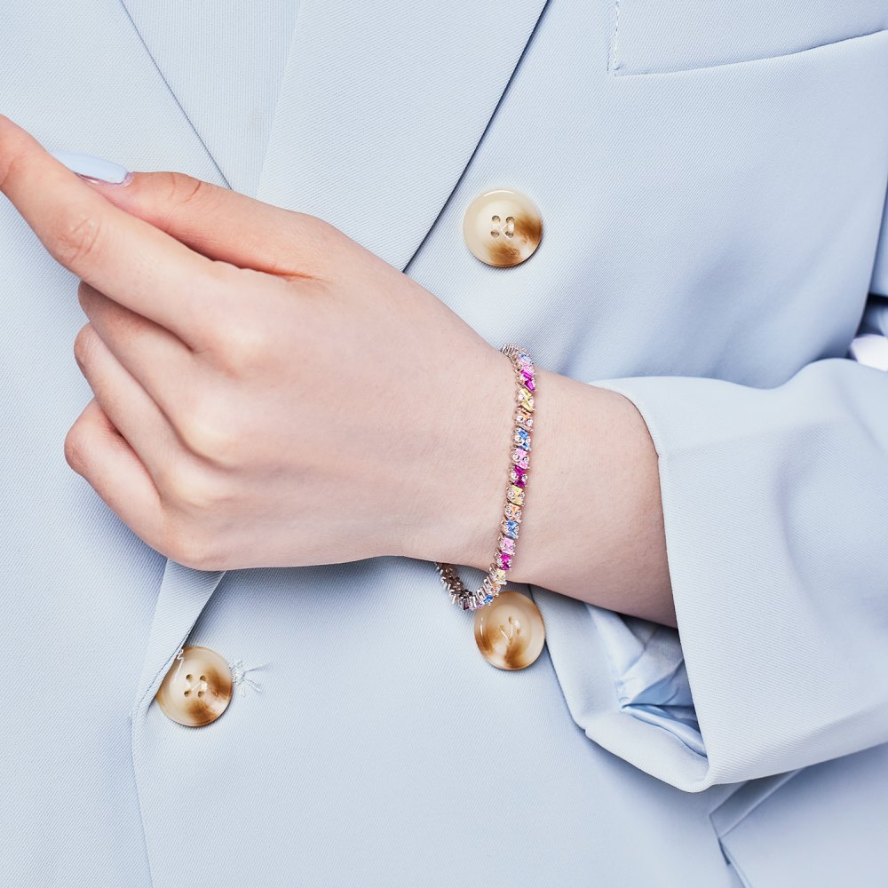 40g Weight Zircon Inlay Material Tennis Bracelet Classification 1 Piece Quantity Banquet, Party Occasion 925 Sterling Silver Material Geometric Pattern Women's Gender Plating, Inlay Design Elegant, Luxurious, Shiny Style 925 Sterling Silver Tennis Bracelet Elegant Luxurious Shiny 12
