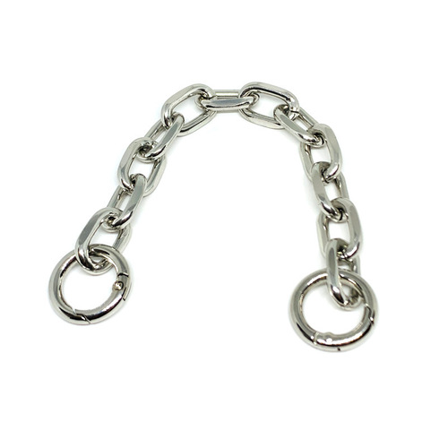 Factory Direct Sale Large Cross-Stitch Flower Hand Strap Short Chain Oval Phone Case with Spring Clasp Metal Accessory