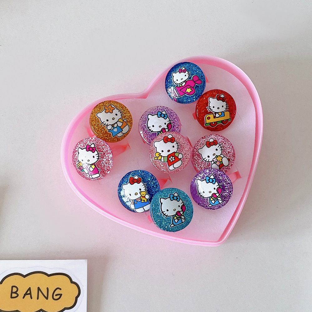 Nuevo anillo para niños sirena anillo para niños una caja de anillos de joyas para niñas juego de juguetes para niñas