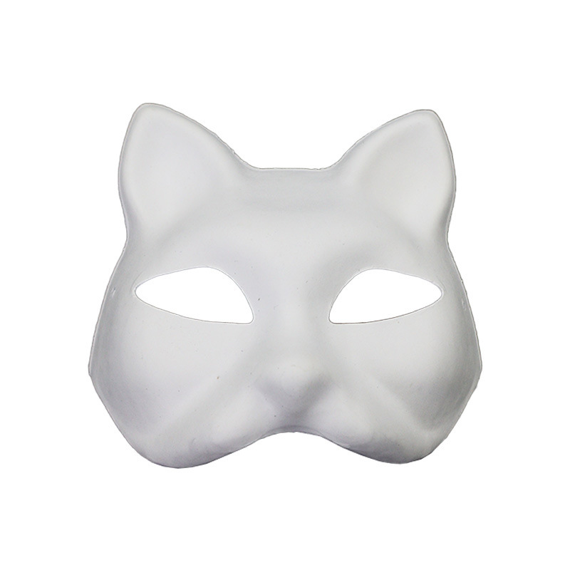 Amazon Pulp Cat Face Máscara DIY Máscara de graffiti en blanco Jardín de infantes Pintura hecha a mano cos accesorios de baile