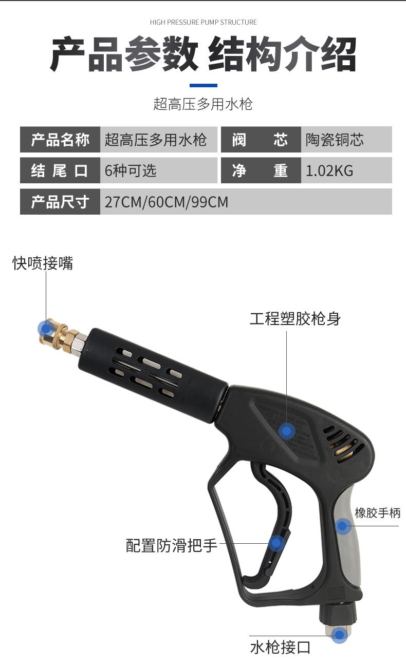 Yimai Black Cat Pressure Resistant 350kg High Pressure Washer Gun