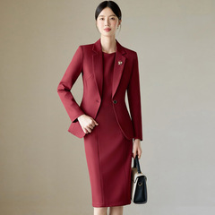 高端职业西装连衣裙女秋季2025新款气质通勤西服套装主持人工作服