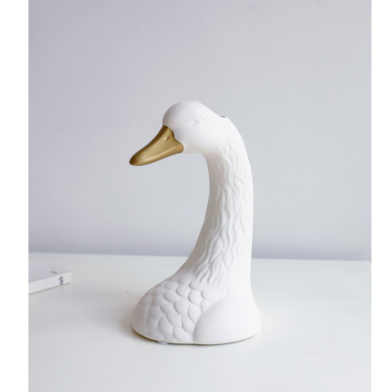 INS Estilo nórdico Cisne cerámica florero decoración salón arreglo de flores flor seca flor artificial flor creativa decoración de escritorio