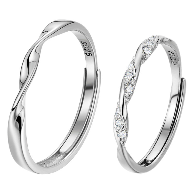 Mobius Couple Ring Men's and Women's Ins Niche Design Advanced Japanese and Korean Pair Ring Simple Elegant Open Ring
