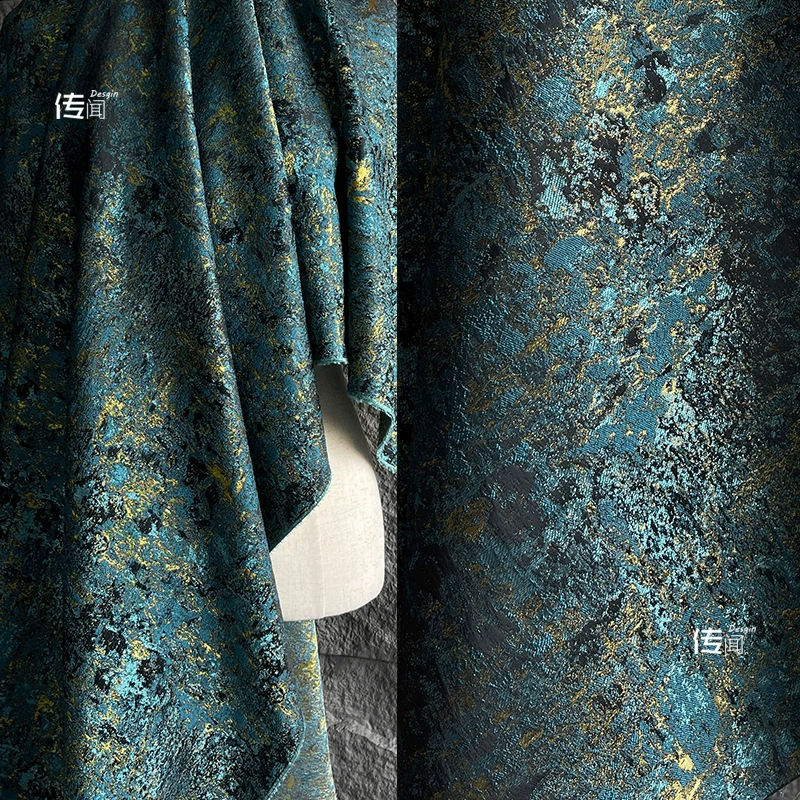 Винтажная картина маслом, граффити, позолоченный жаккард, трехмерная текстура, ткань для брюк, куртка, одежда, ткань для трансформации