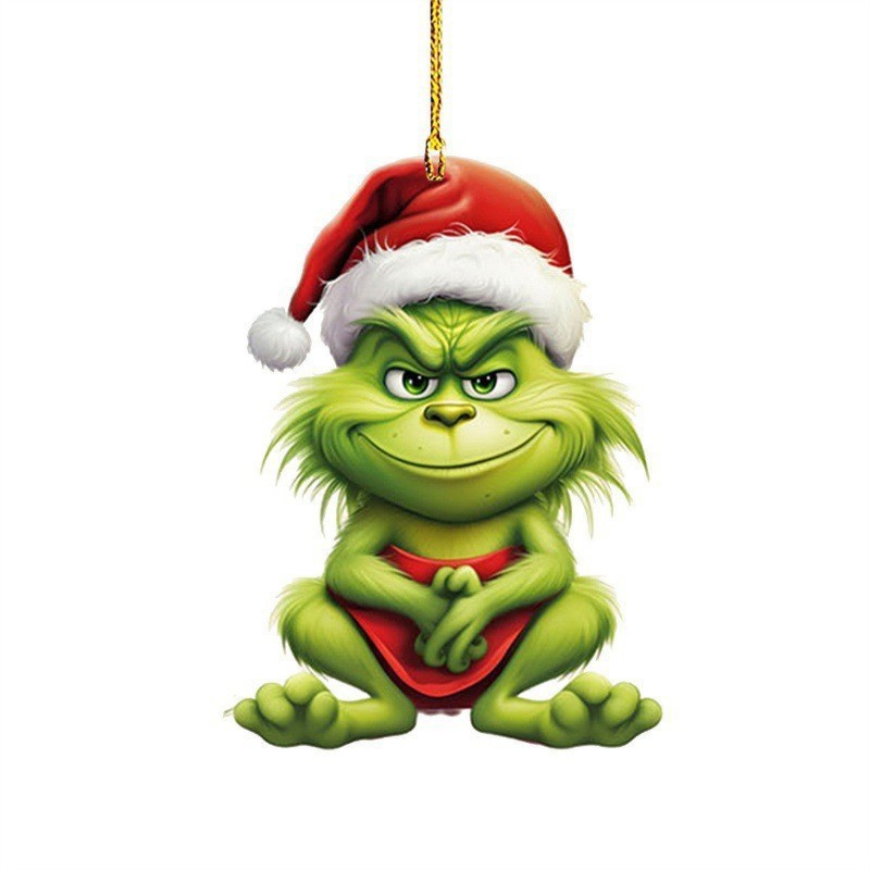 Transfronterizo nuevo 2D Grinch Baby Colgante decoración de Navidad decoración de árbol de Navidad colgante acrílico image 22
