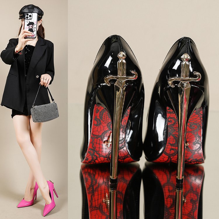 Qadın stiletto ayaqqabı, uclu burun, 12 sm, 36-43 ölçü