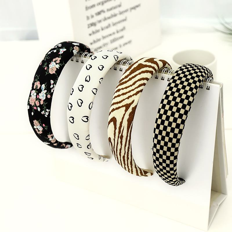 Fashion Sponge Black And White Printing Headband Wholesale Nihaojewelry display picture 20