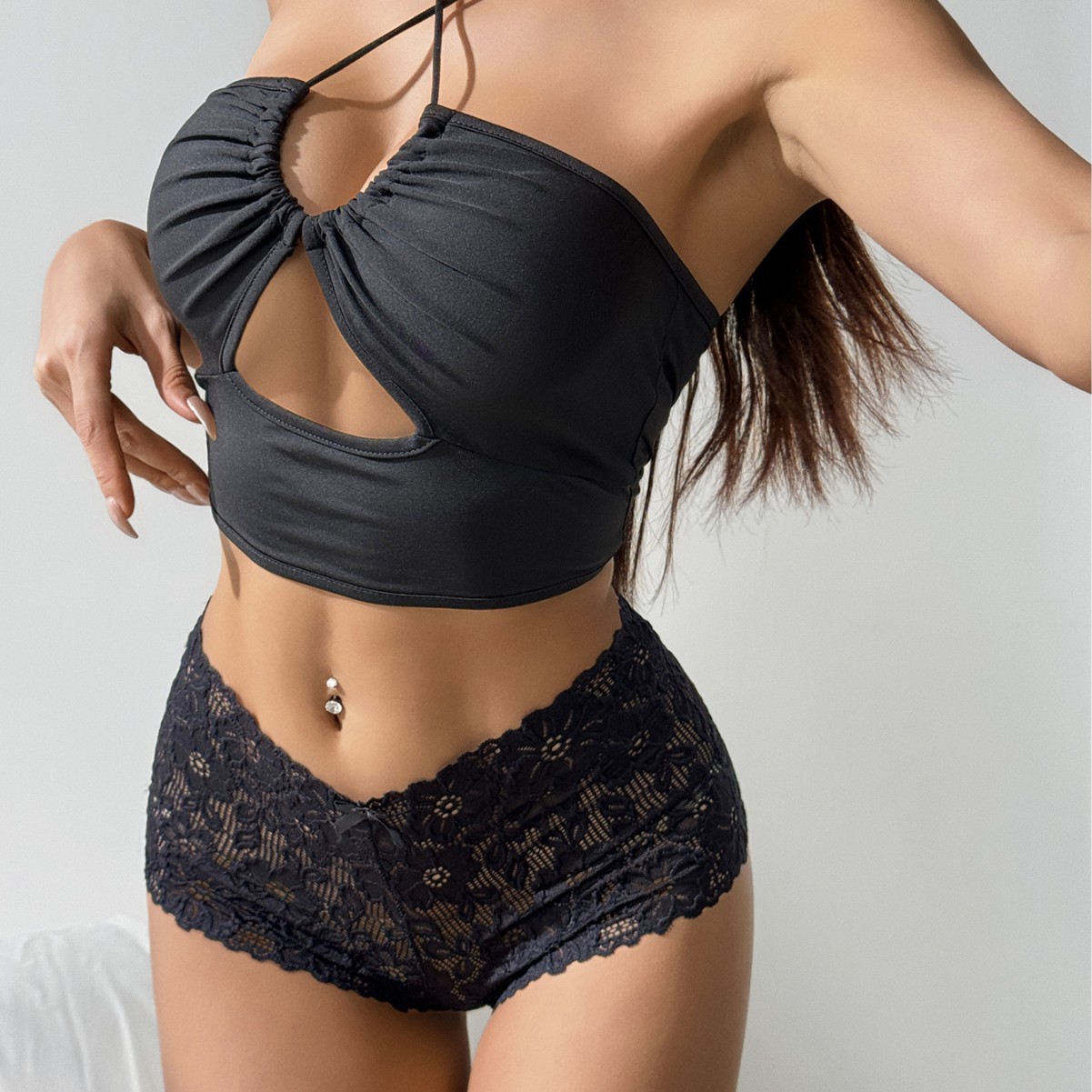 Calzoncillos boxer de encaje para mujer calzoncillos sexy jacquard hueco mujeres puro deseo ropa interior anti-caída bragas de fondo mujeres 6838