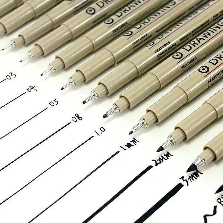Art liner pen for drawing, waterproof, comic outlining, hand-drawing design, black needle-point pen, art-specific for seventh grade