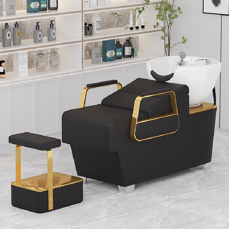 Fabricantes de camas de champú spot Peluquería minimalista moderna Peluquería medio cama de descarga de cama reclinable