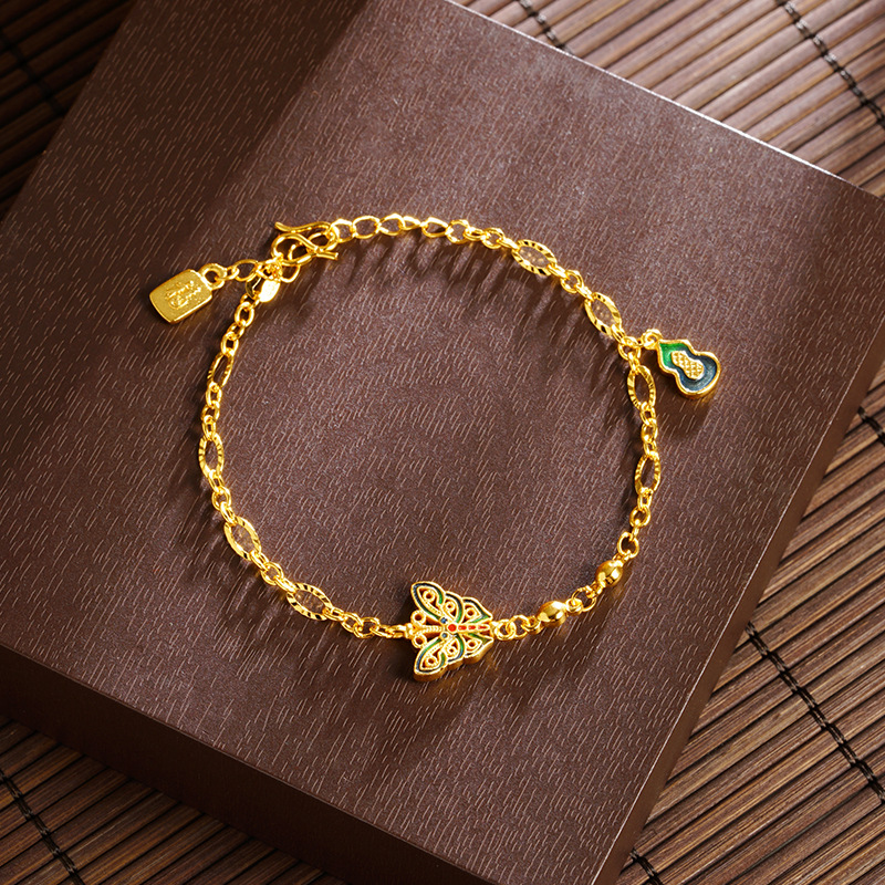Vietnam Sha Jin Guo Chao Pulsera de mariposa de moda durante mucho tiempo no se desvanece calabaza azul Fu Fu Fu fuente de joyería universal