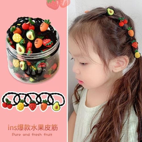 Children's cartoon small rubber band headband does not hurt hair ins cute girl's headband Korean fruit hairband baby