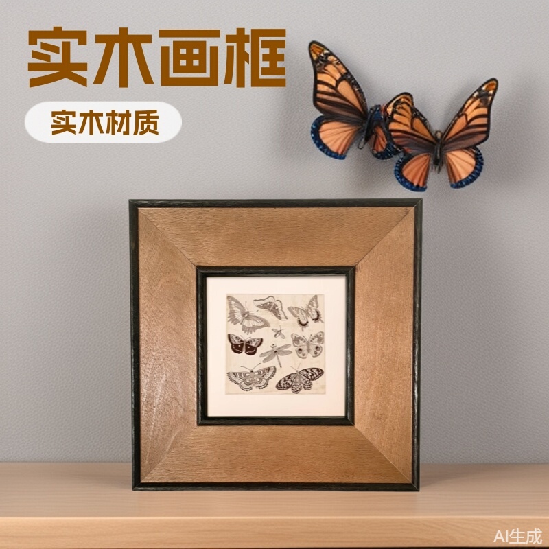 Minimalist Natural Wood Grain Solid Wood Picture Frame American Narrow Edge Oil Painting Frame Decorative Photo Frame Self-Mounted Large Size Wall Hanging