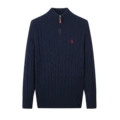 Half-zip sweater navy blue red label