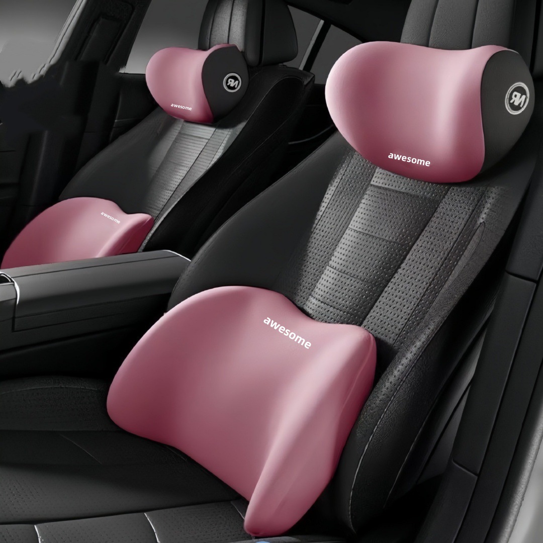 Car Lumbar Support Cushion Seat Backrest Headrest for Driver