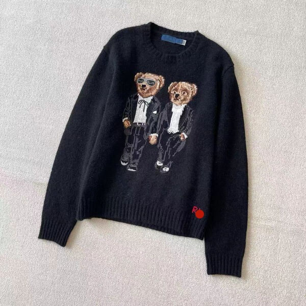 quality demi-season cartoon sweater with a round collar