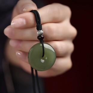 Qinghai Hetian Jade Ping An Buckle Pendant for Men and Women Jade Pendant Jade Pendant Jade Pair for Couples Live Broadcast