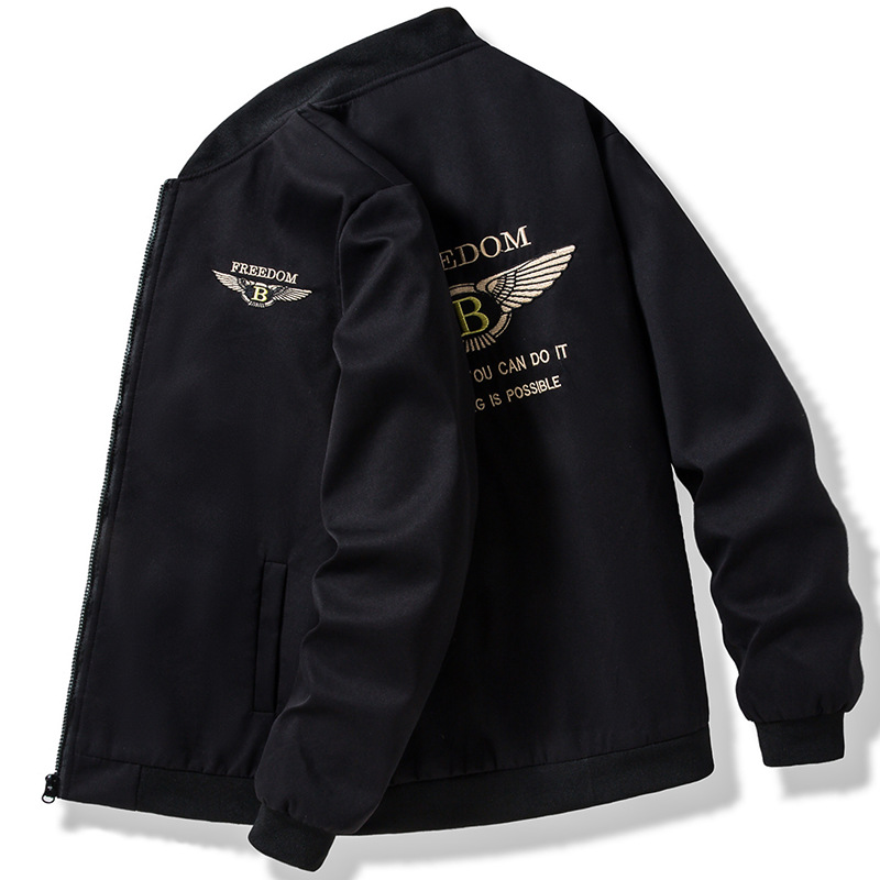 批发新款男士外套春秋款休闲防风早春季夹克男潮牌潮流翅膀宾利