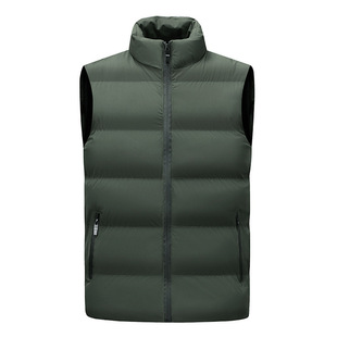 Autumn and Winter Men's Cotton Vest Stand Collar Cotton Outwear Sleeveless Vest down Cotton Outwear Large Size Men's Group Purchase Clothing Can Be Printed with logo