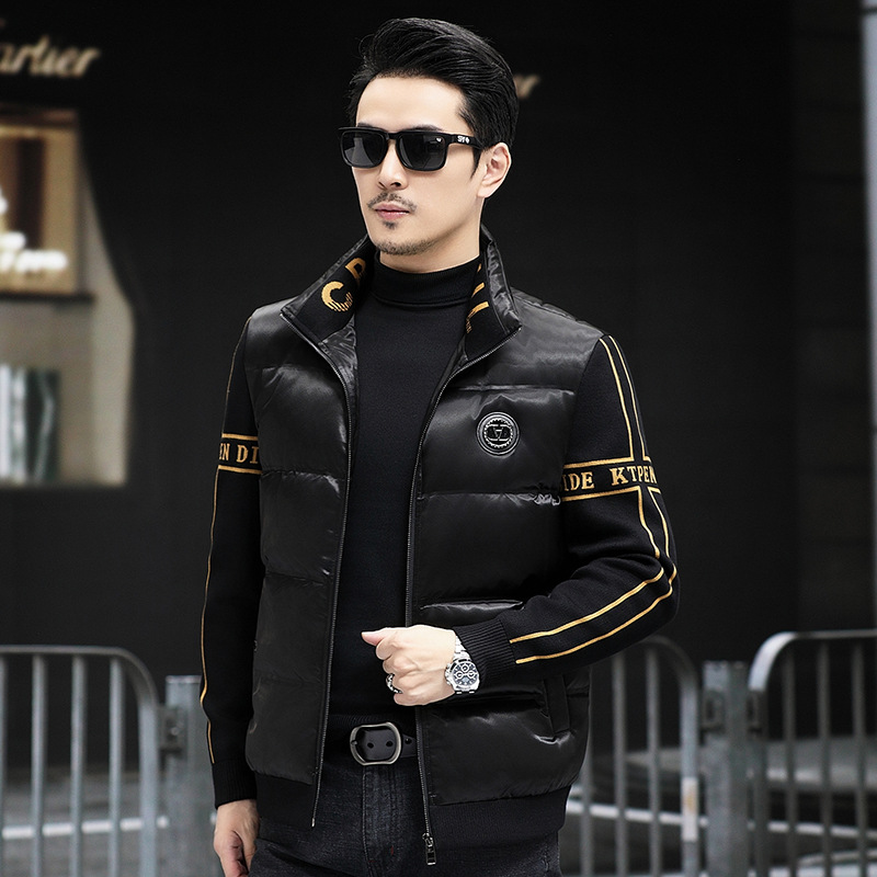 Trend short winter knitted velvet down jacket