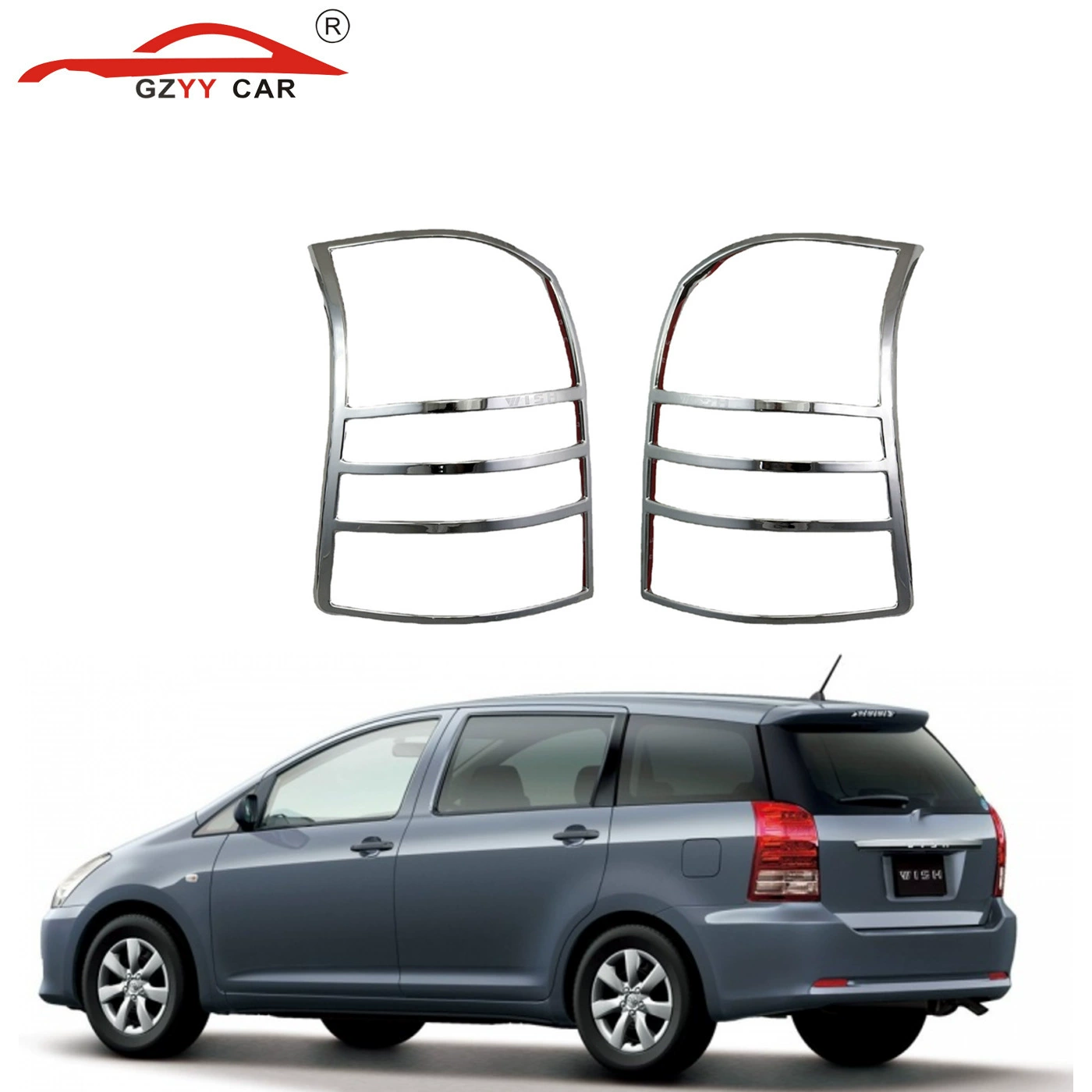 Декоративные накладки на задние фонари из ABS с гальваническим покрытием для Toyota Wish 2003-2009 годов, внешние элементы кузова