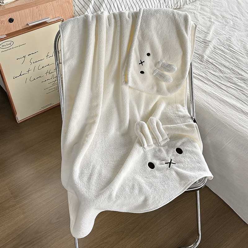 Miffy conejo toalla de baño de coral, toalla de baño de lana, toalla de baño de absorción de agua, toalla de baño de cabello dulce, toalla de baño de la cara doméstica
